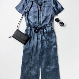 NWT- Simply Vera Satin Denim Jumpsuit